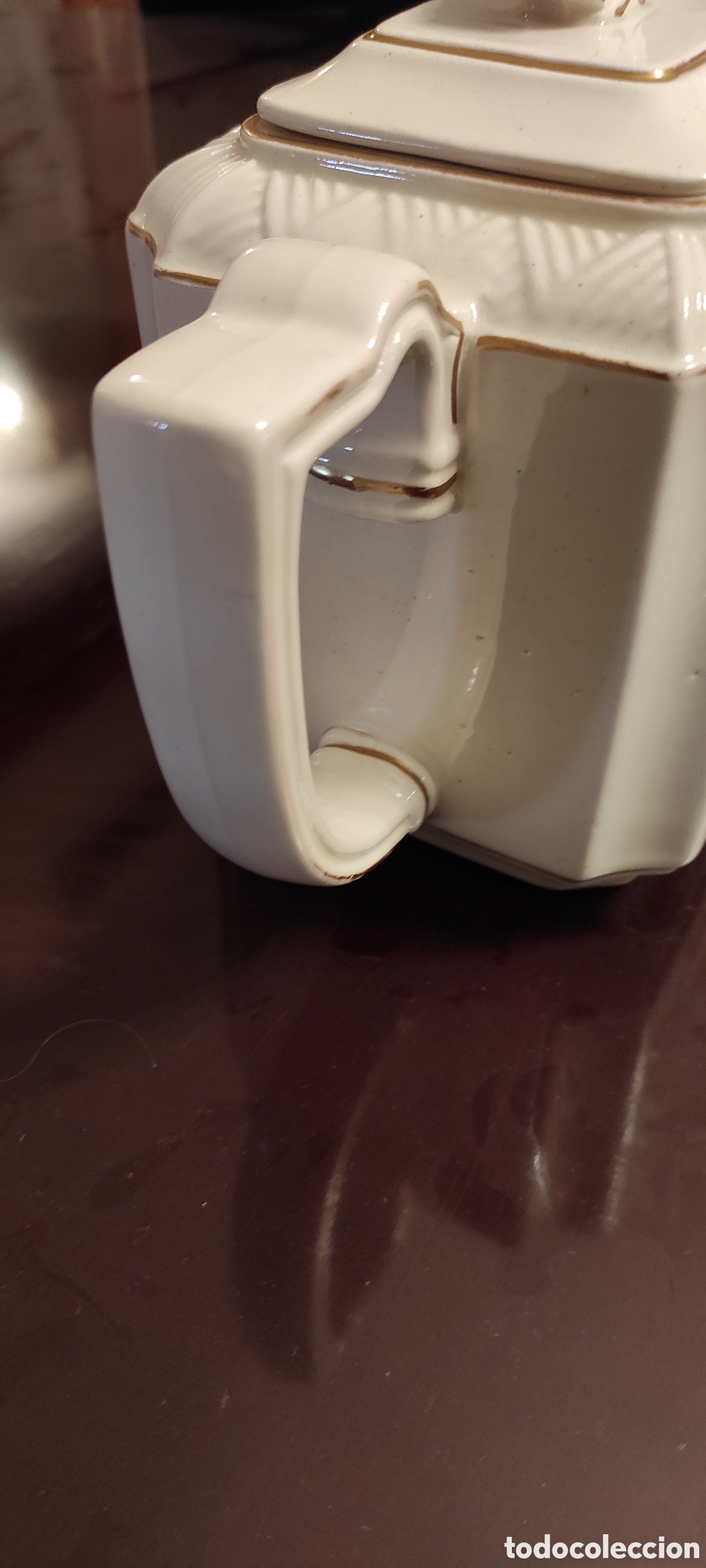 Antig&uuml;edades: Antigua cafetera/tetera de cer&aacute;mica - Foto 5