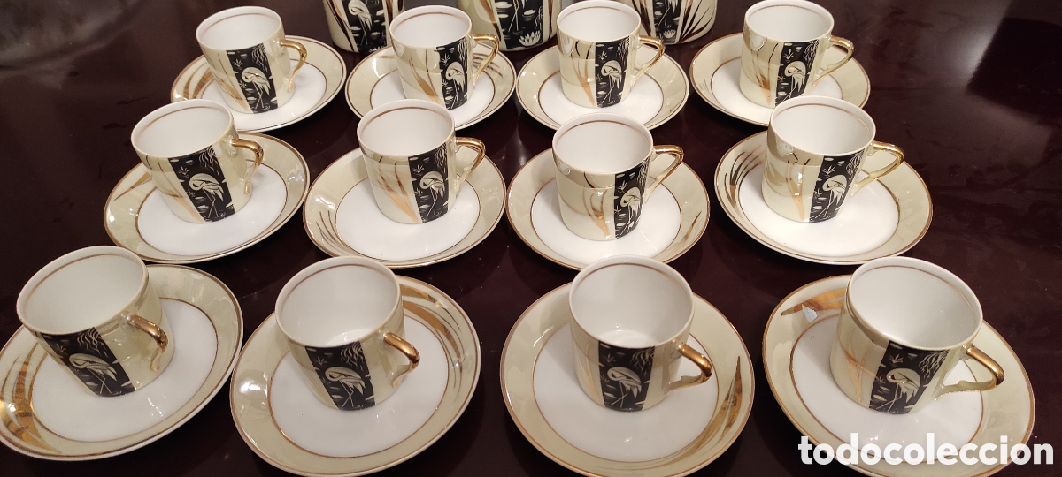 Antig&uuml;edades: Antiguo juego de caf&eacute; de 12 servicios - Foto 2