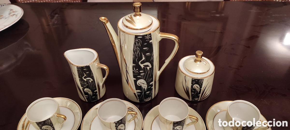 Antig&uuml;edades: Antiguo juego de caf&eacute; de 12 servicios - Foto 3