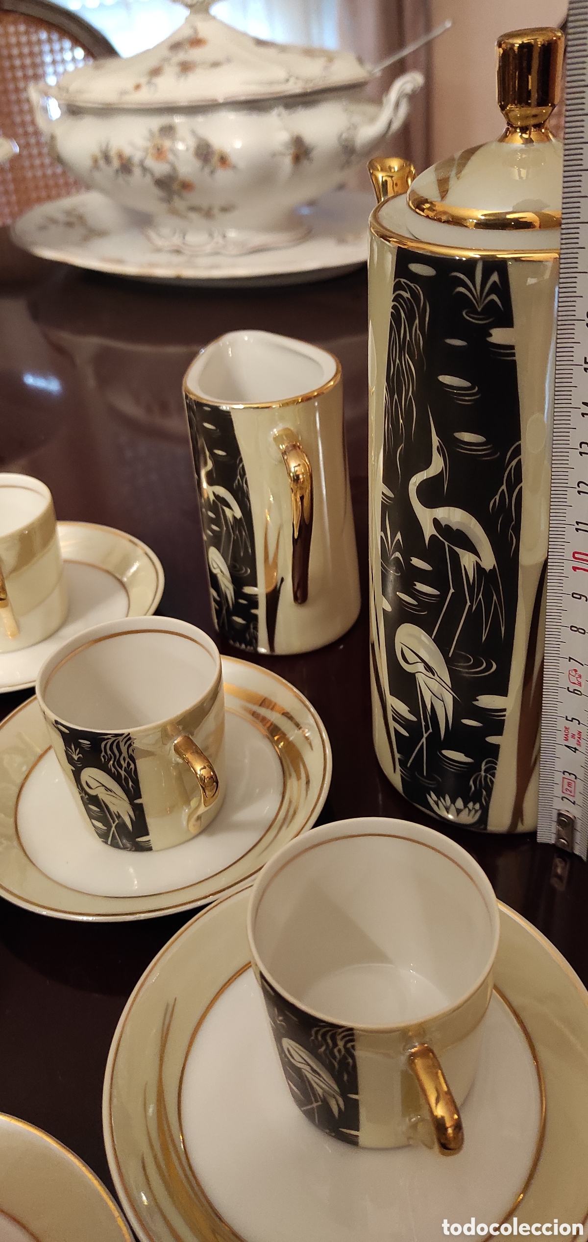 Antig&uuml;edades: Antiguo juego de caf&eacute; de 12 servicios - Foto 12
