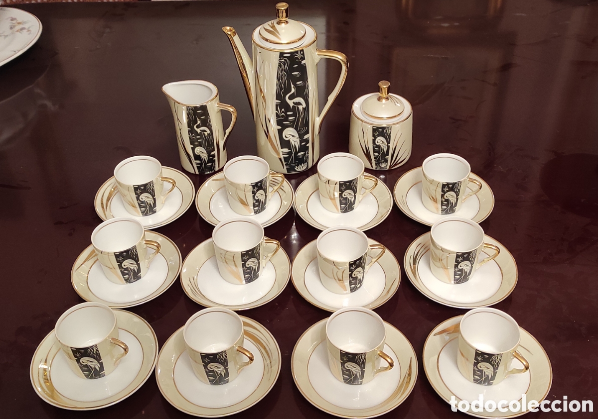 Antig&uuml;edades: Antiguo juego de caf&eacute; de 12 servicios - Foto 1