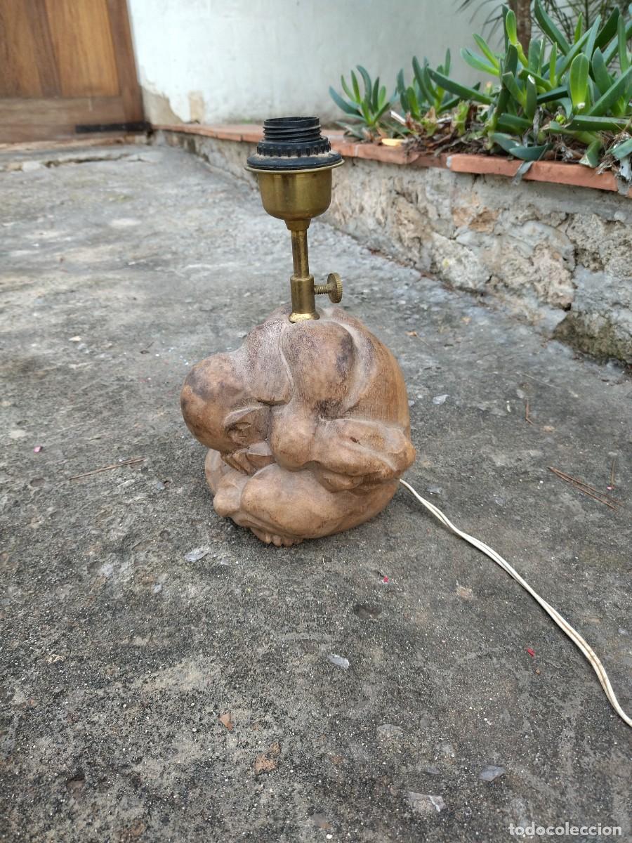 Antig&uuml;edades: lampara budha de madera - Foto 8
