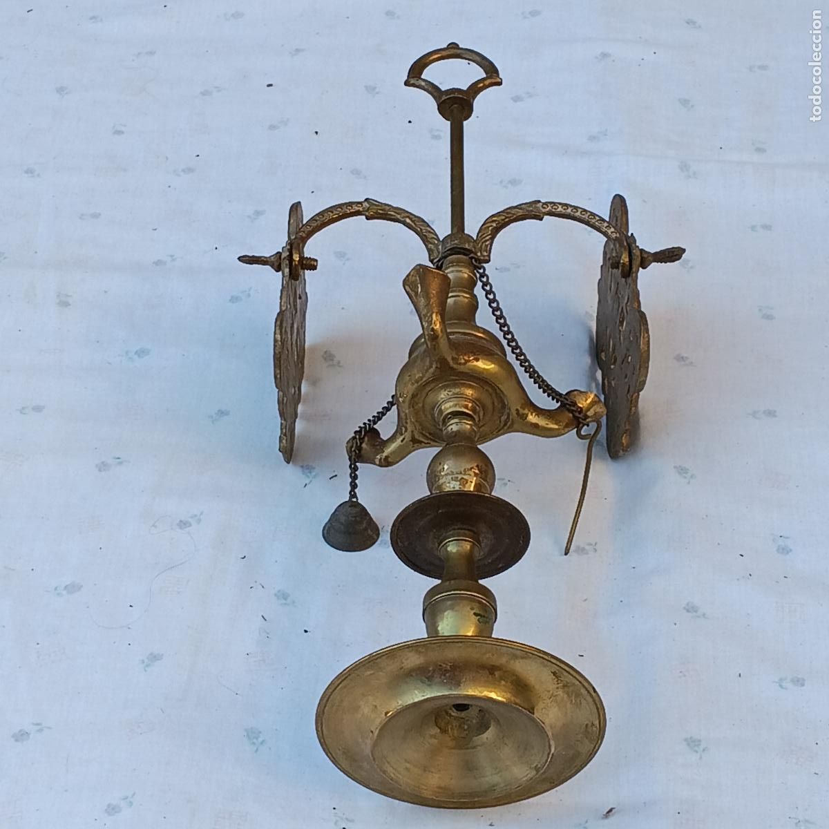Antig&uuml;edades: 1 )VELON ESPA&Ntilde;OL ANTIGUO EN BRONCE. - Foto 5