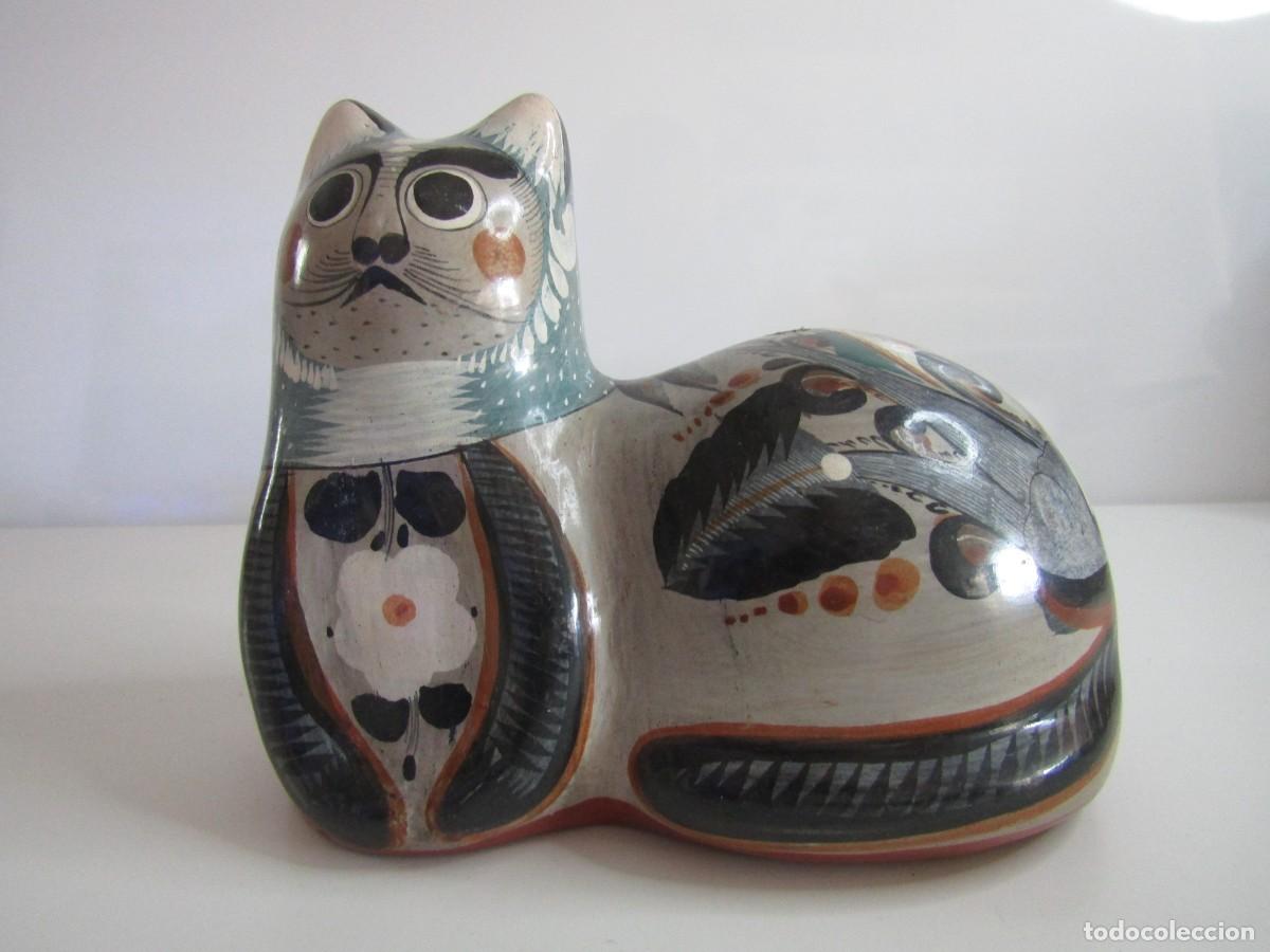 Antiguidades: ESPECTACULAR GATO DE CERAMICA DE ARTE POPULAR MEXICANO FIRMADO V.SILVA