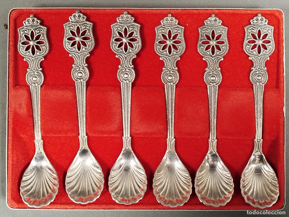 Antig&uuml;edades: LOTE DE CUCHARILLAS DE POSTRE NORUEGAS - Foto 1
