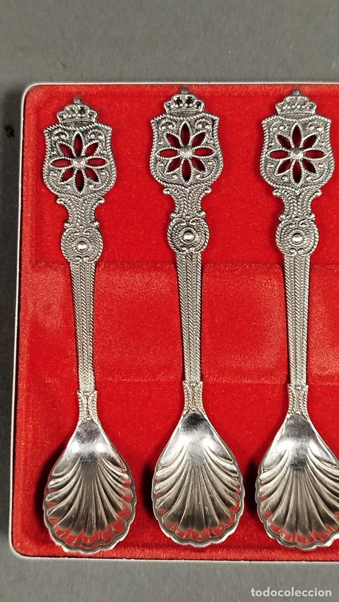 Antig&uuml;edades: LOTE DE CUCHARILLAS DE POSTRE NORUEGAS - Foto 2