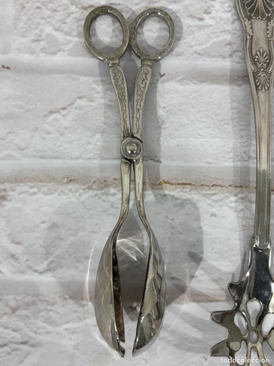 Antig&uuml;edades: CUBIERTOS DE SERVIR BA&Ntilde;O DE PLATA - Foto 4