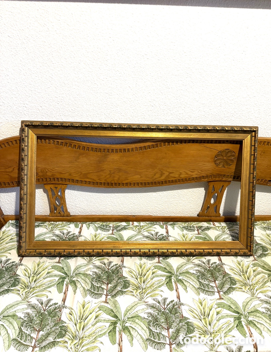 Antig&uuml;edades: ANTIGUO MARCO MADERA DORADA - Foto 10