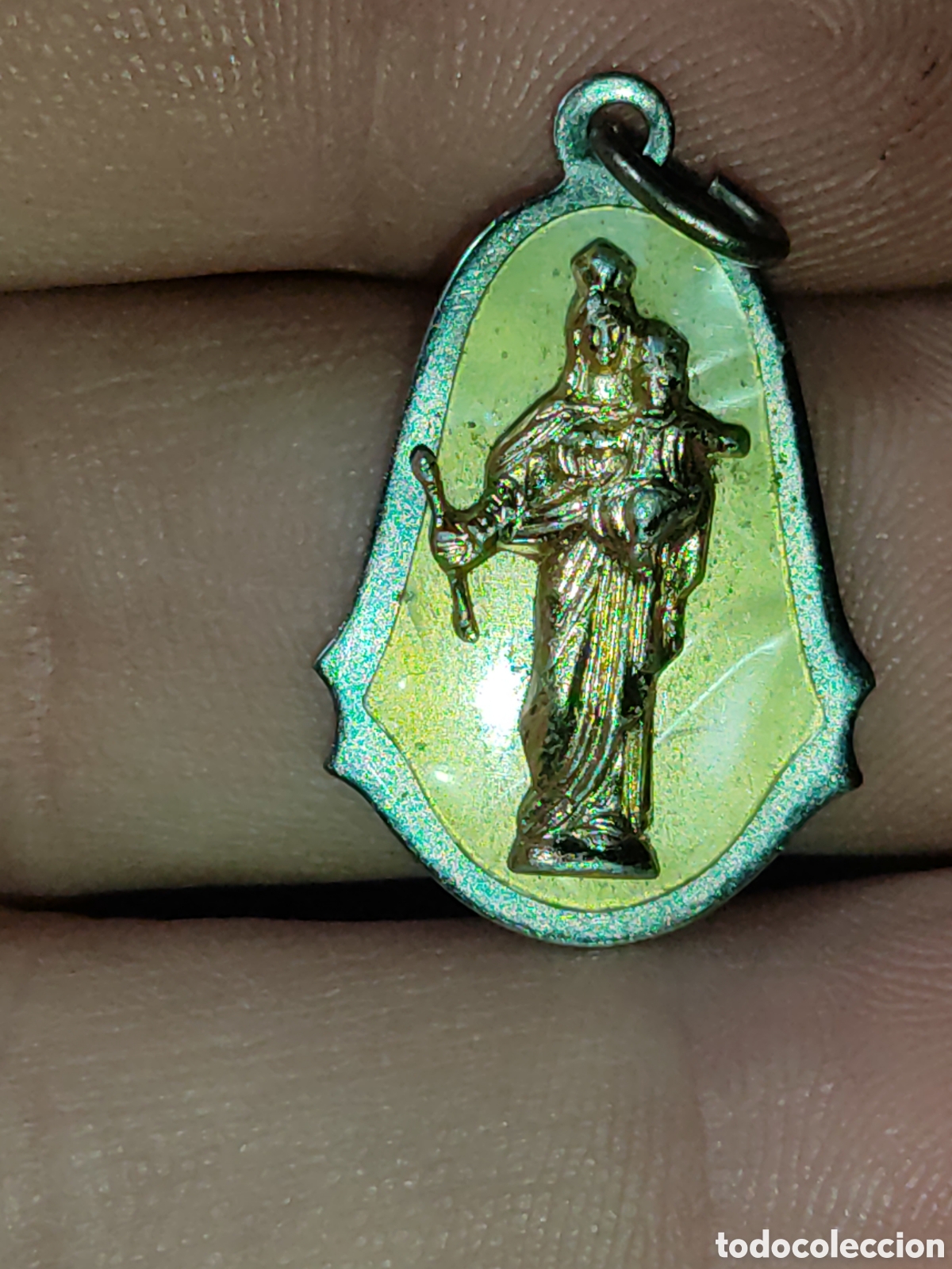 Antig&uuml;edades: Medalla de la virgen Maria nacarada. - Foto 4