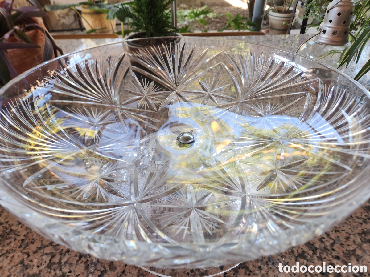 Antig&uuml;edades: Centro de mesa de cristal de bohemia - Foto 2