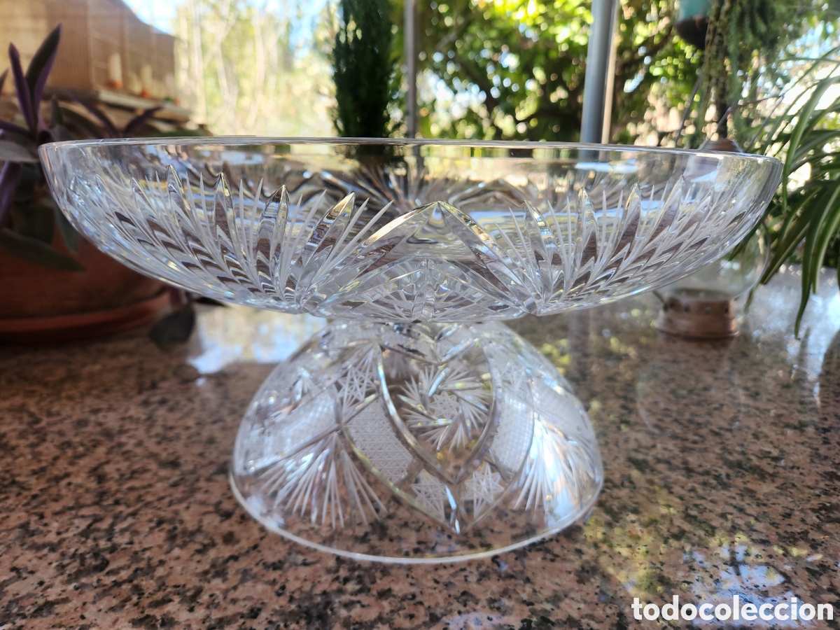 Antig&uuml;edades: Centro de mesa de cristal de bohemia - Foto 1