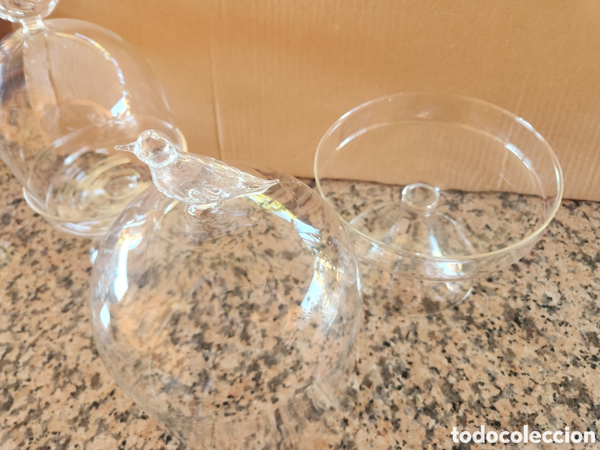 Antig&uuml;edades: Par de bomboneras de cristal - Foto 3