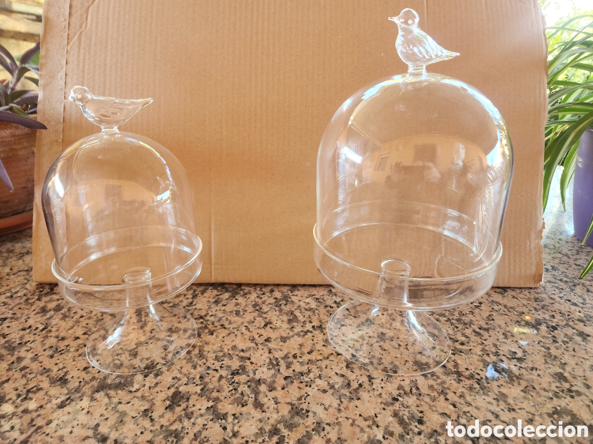 Antig&uuml;edades: Par de bomboneras de cristal - Foto 1