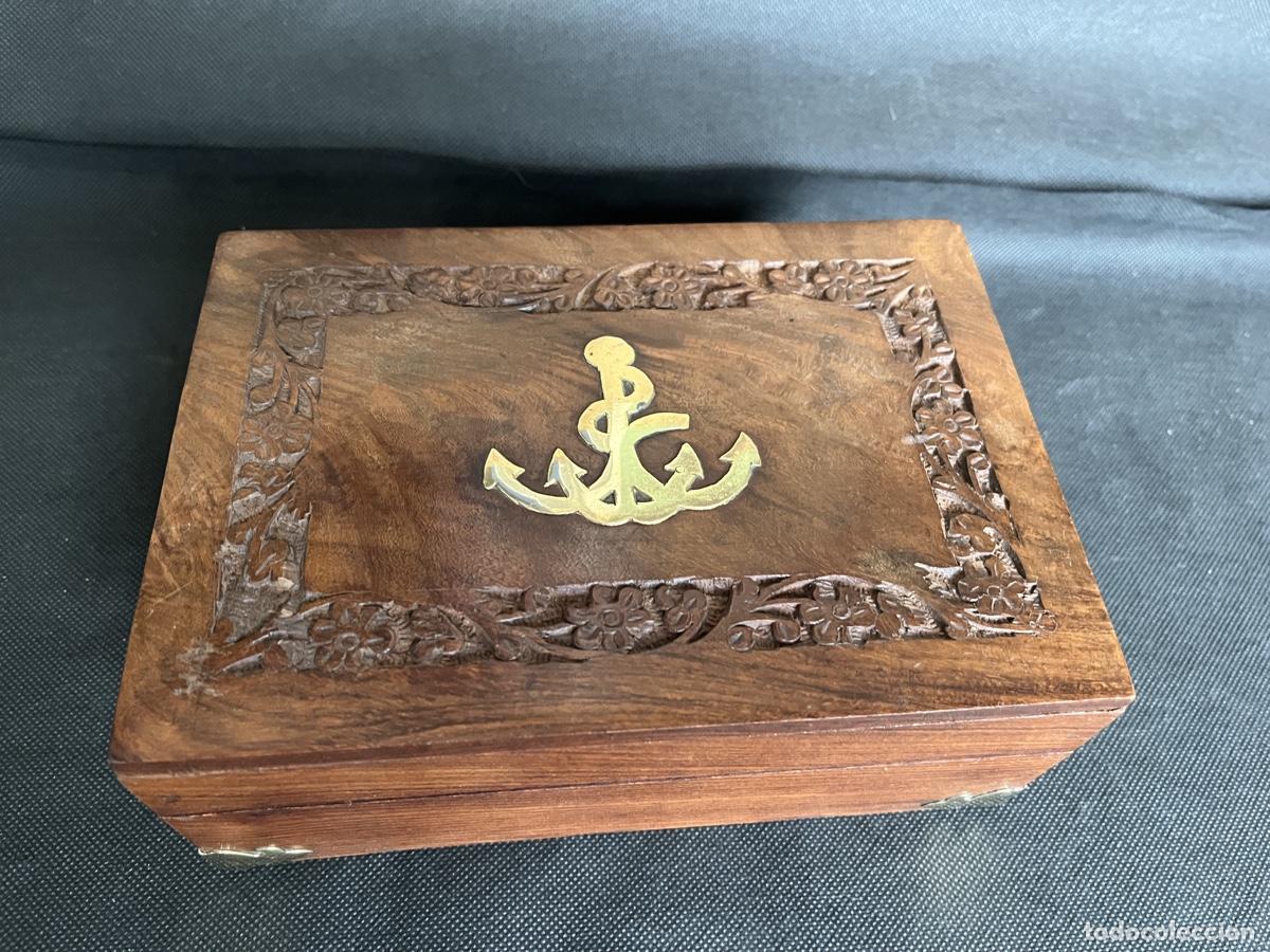 Antig&uuml;edades: Caja nautica de madera de caoba - Foto 1