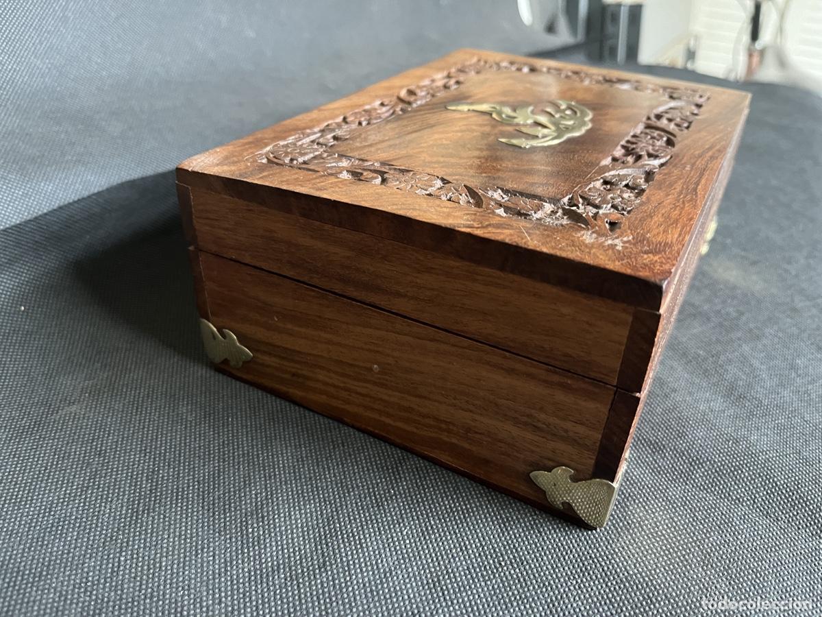 Antig&uuml;edades: Caja nautica de madera de caoba - Foto 3