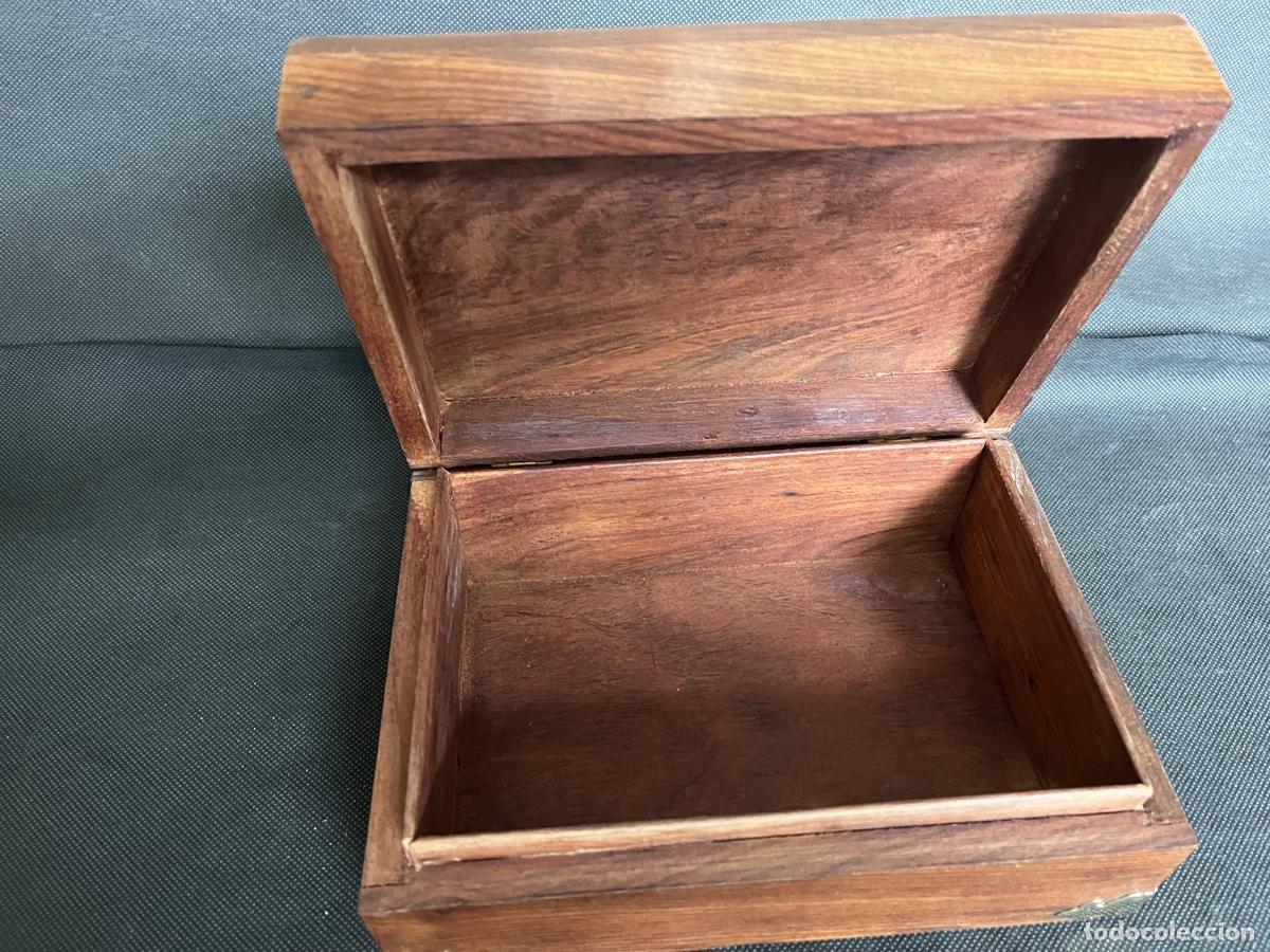 Antig&uuml;edades: Caja nautica de madera de caoba - Foto 4
