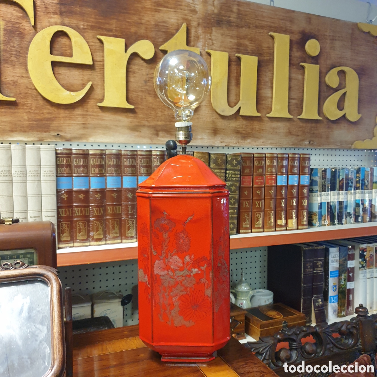 Antig&uuml;edades: Fant&aacute;stica l&aacute;mpara oriental de mesa - Foto 8
