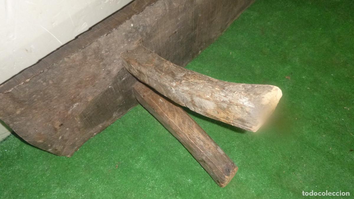Antig&uuml;edades: ANTIGUO BANCO MADERA DE ENCINA - Foto 2