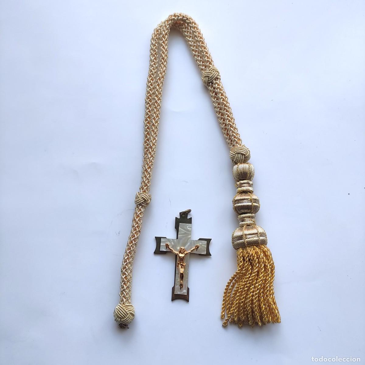 Antig&uuml;edades: CORD&Oacute;N DE COMUNI&Oacute;N Y CRUZ METAL Y NACAR DE COMUNI&Oacute;N - Foto 1