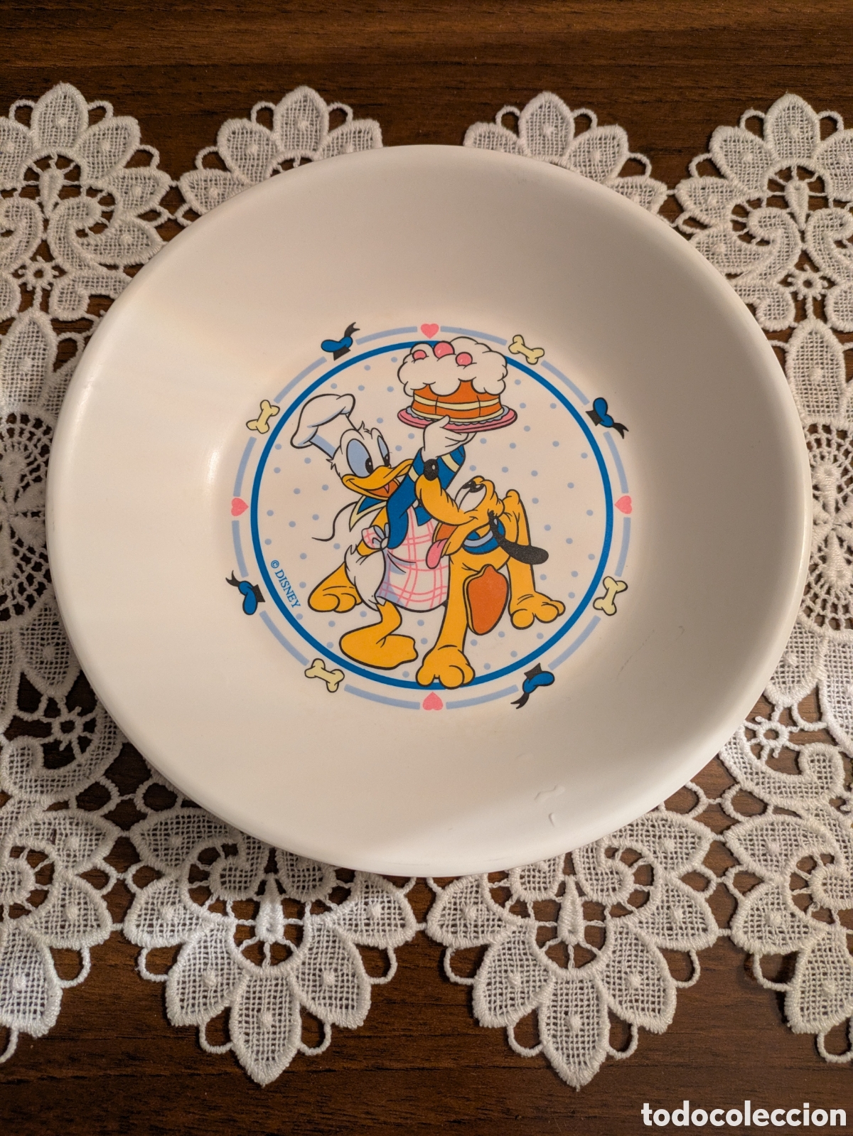 Antig&uuml;edades: Pato Donald y Pluto plato melanina - Foto 1