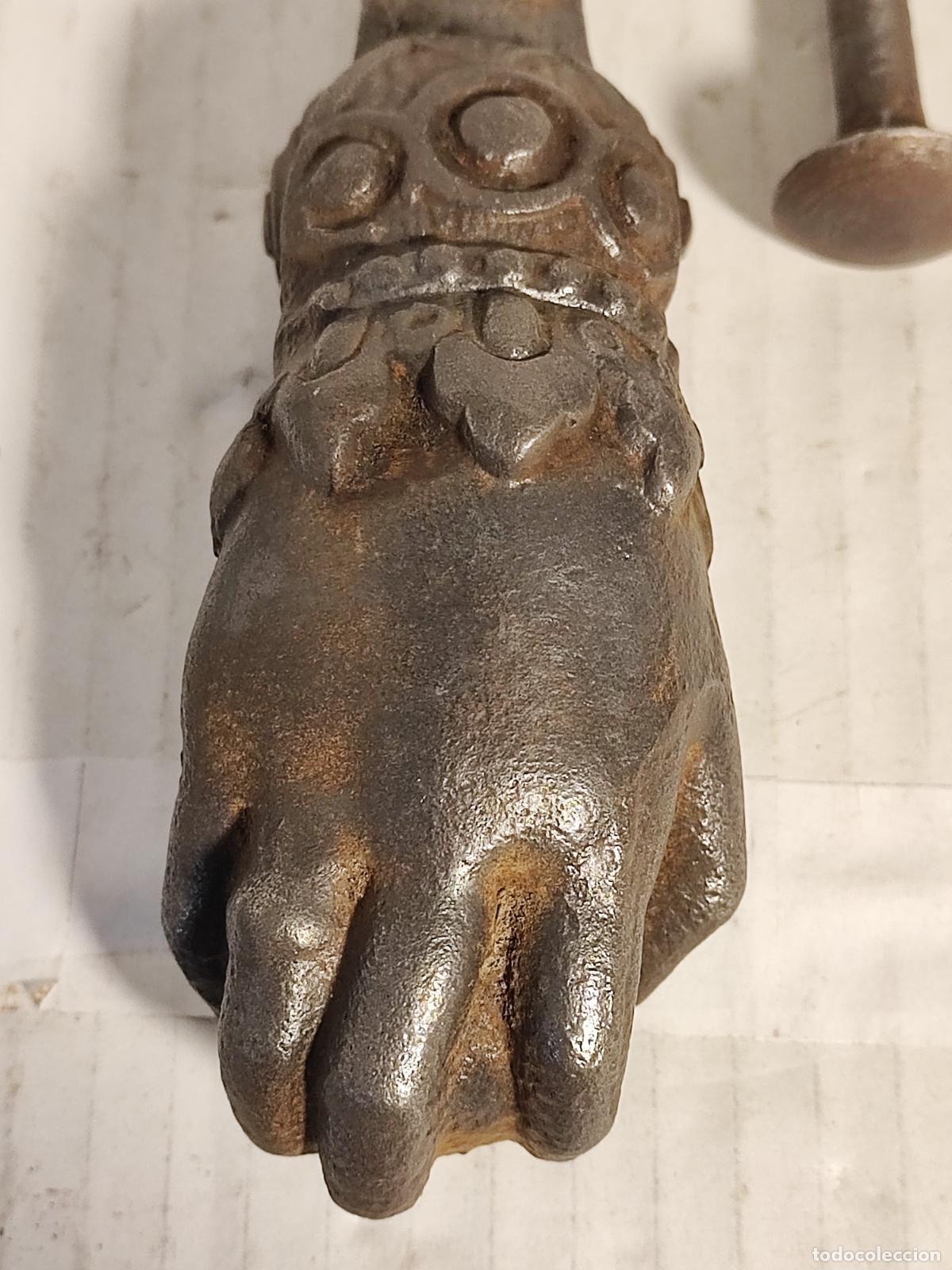 Antig&uuml;edades: PICAPORTE, ALDABA, MANO DE HIERRO ,COMPLETO - Foto 4