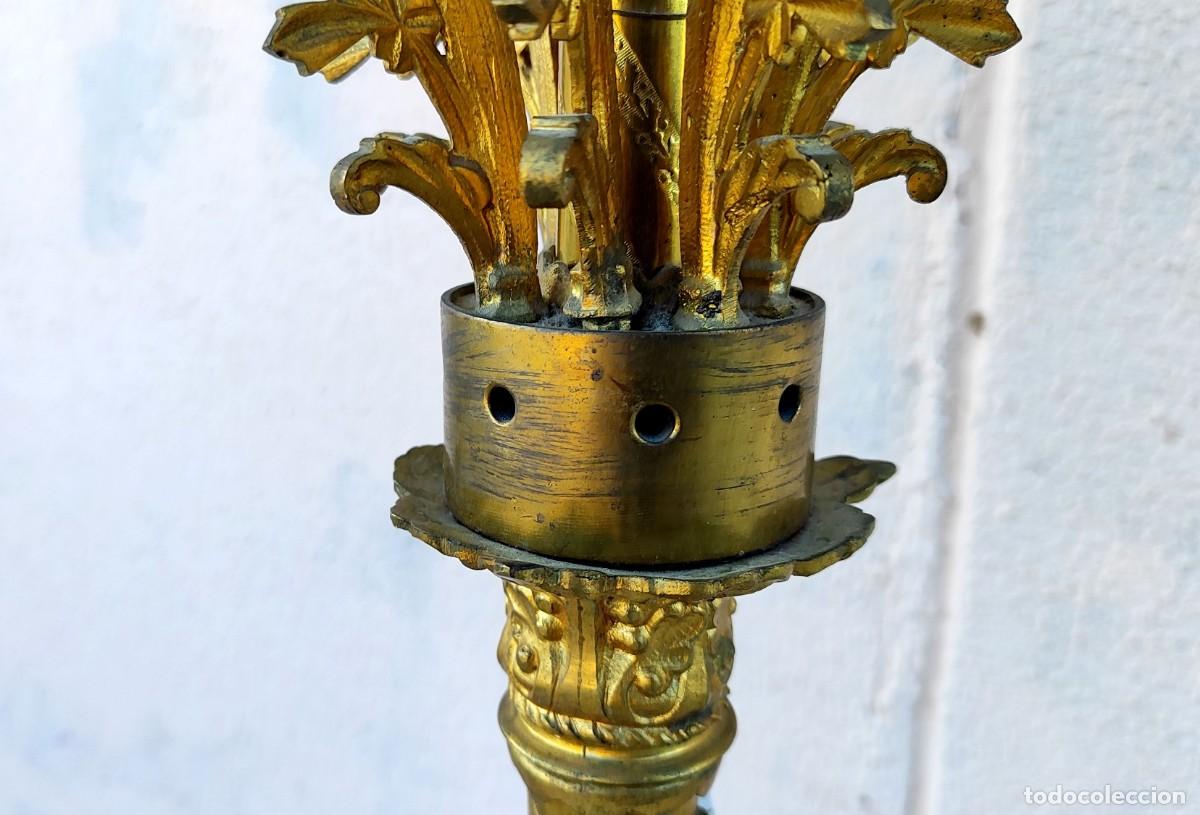 Antig&uuml;edades: Gran candelabro de bronce 180 de alto - Foto 8