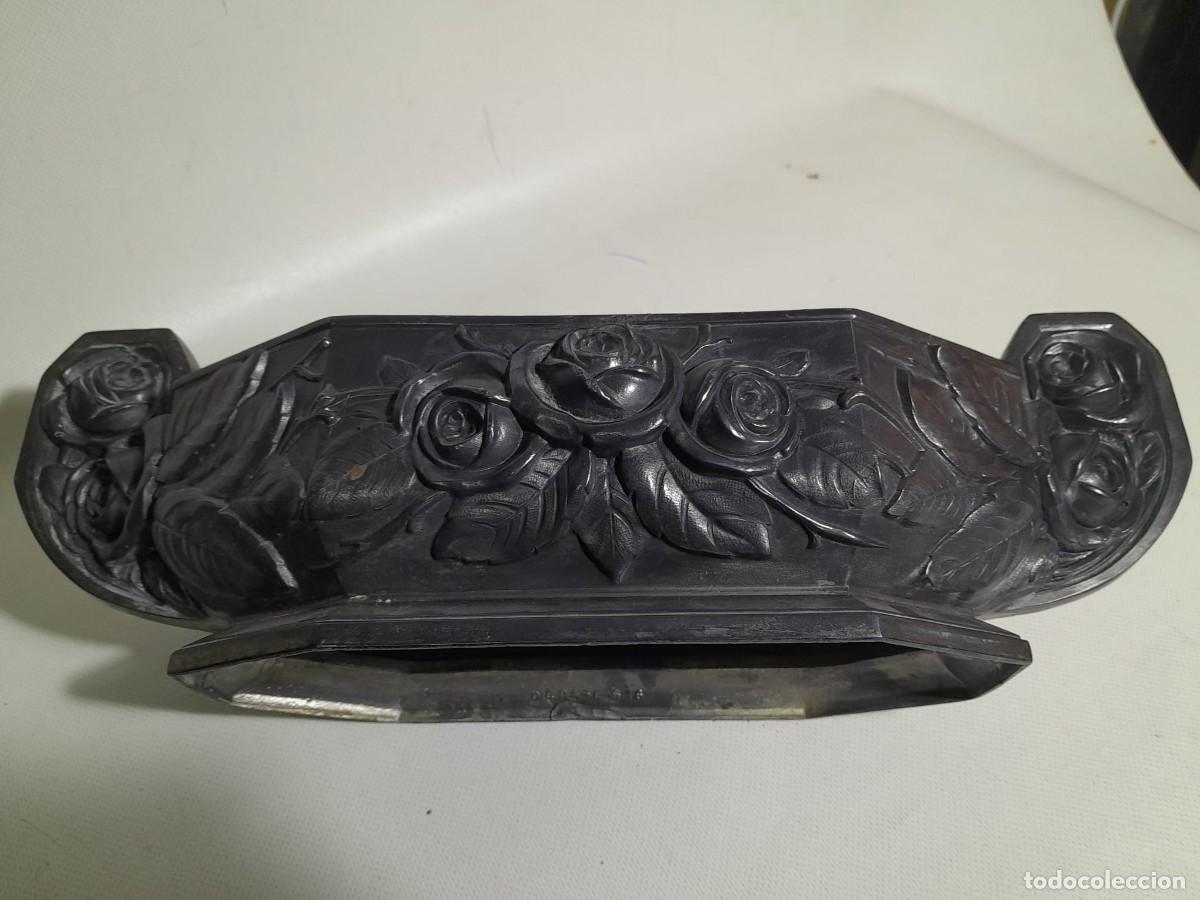 Antig&uuml;edades: Jardinera de mesa de peltre - Foto 2