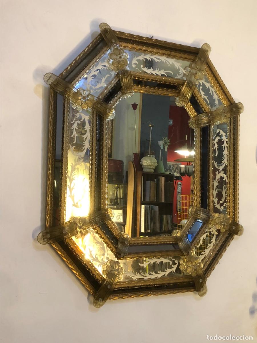 Antig&uuml;edades: Espejo Veneciano octogonal antiguo - Foto 2