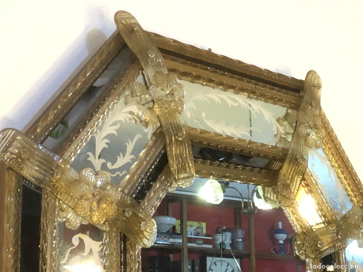 Antig&uuml;edades: Espejo Veneciano octogonal antiguo - Foto 3