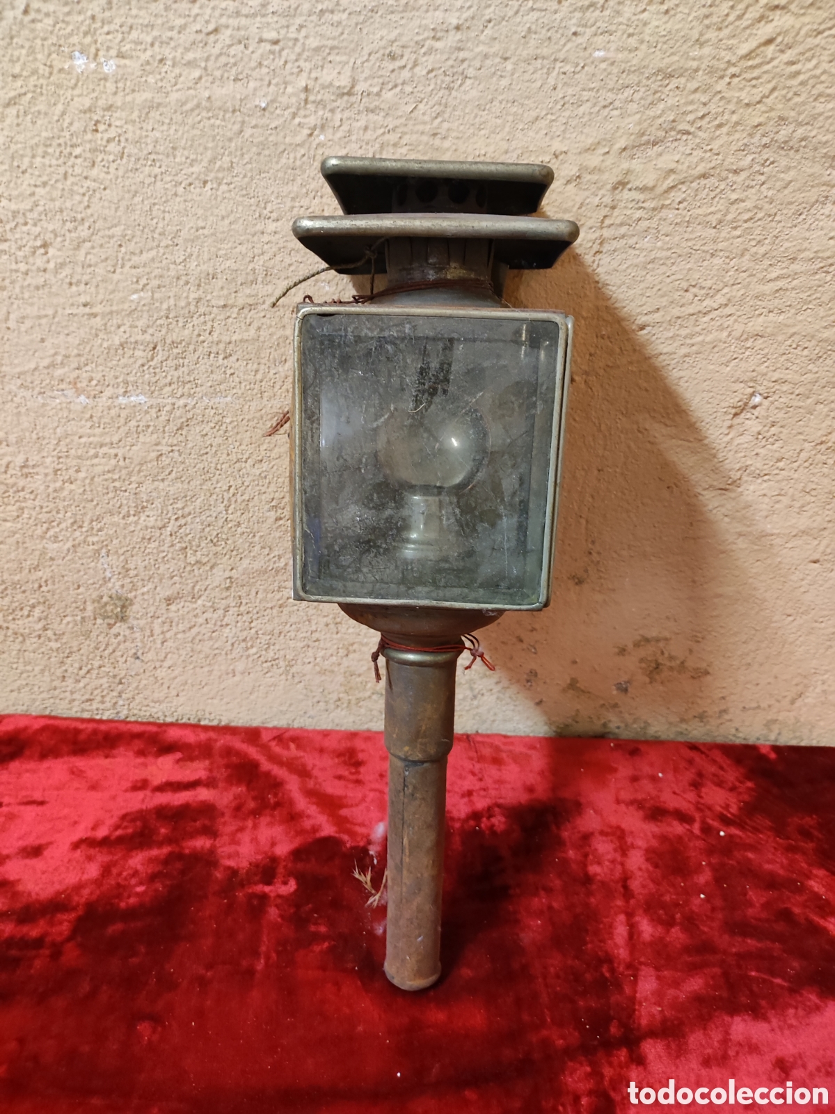 Antig&uuml;edades: Farol de coche caballos antiguo - Foto 2
