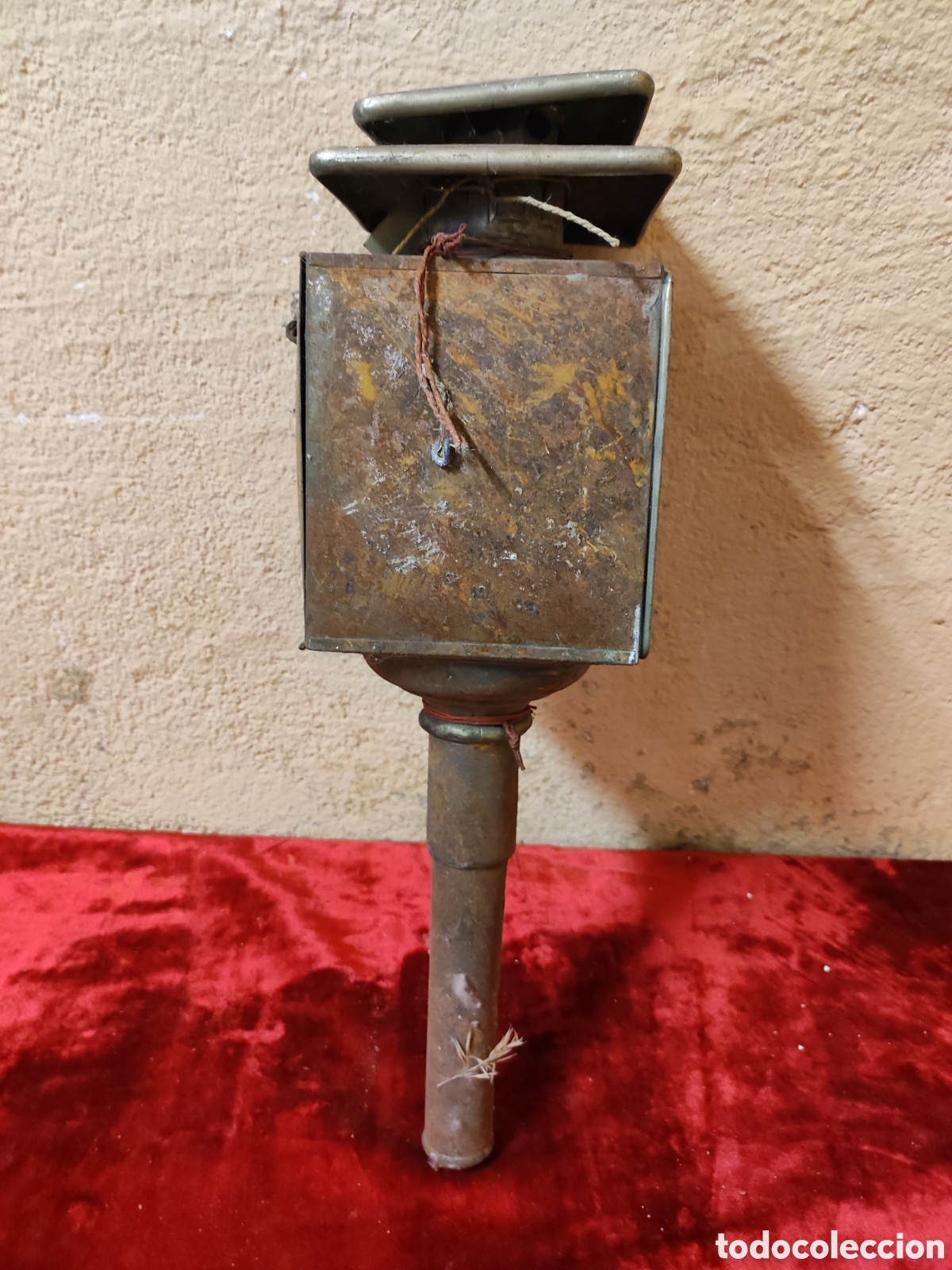 Antig&uuml;edades: Farol de coche caballos antiguo - Foto 3