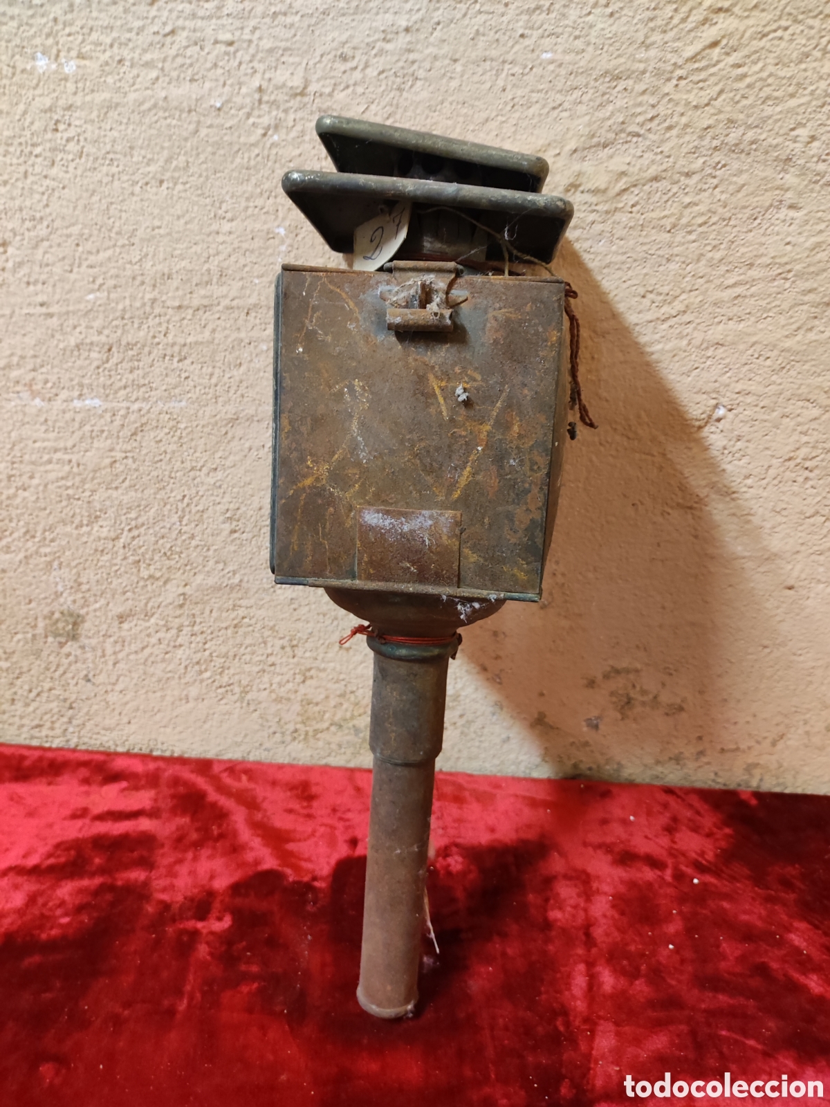 Antig&uuml;edades: Farol de coche caballos antiguo - Foto 4