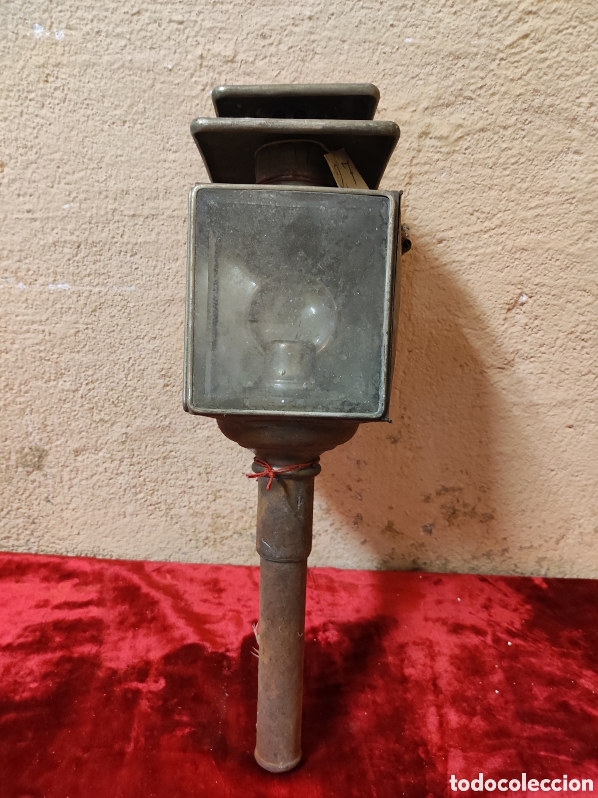 Antig&uuml;edades: Farol de coche caballos antiguo - Foto 1