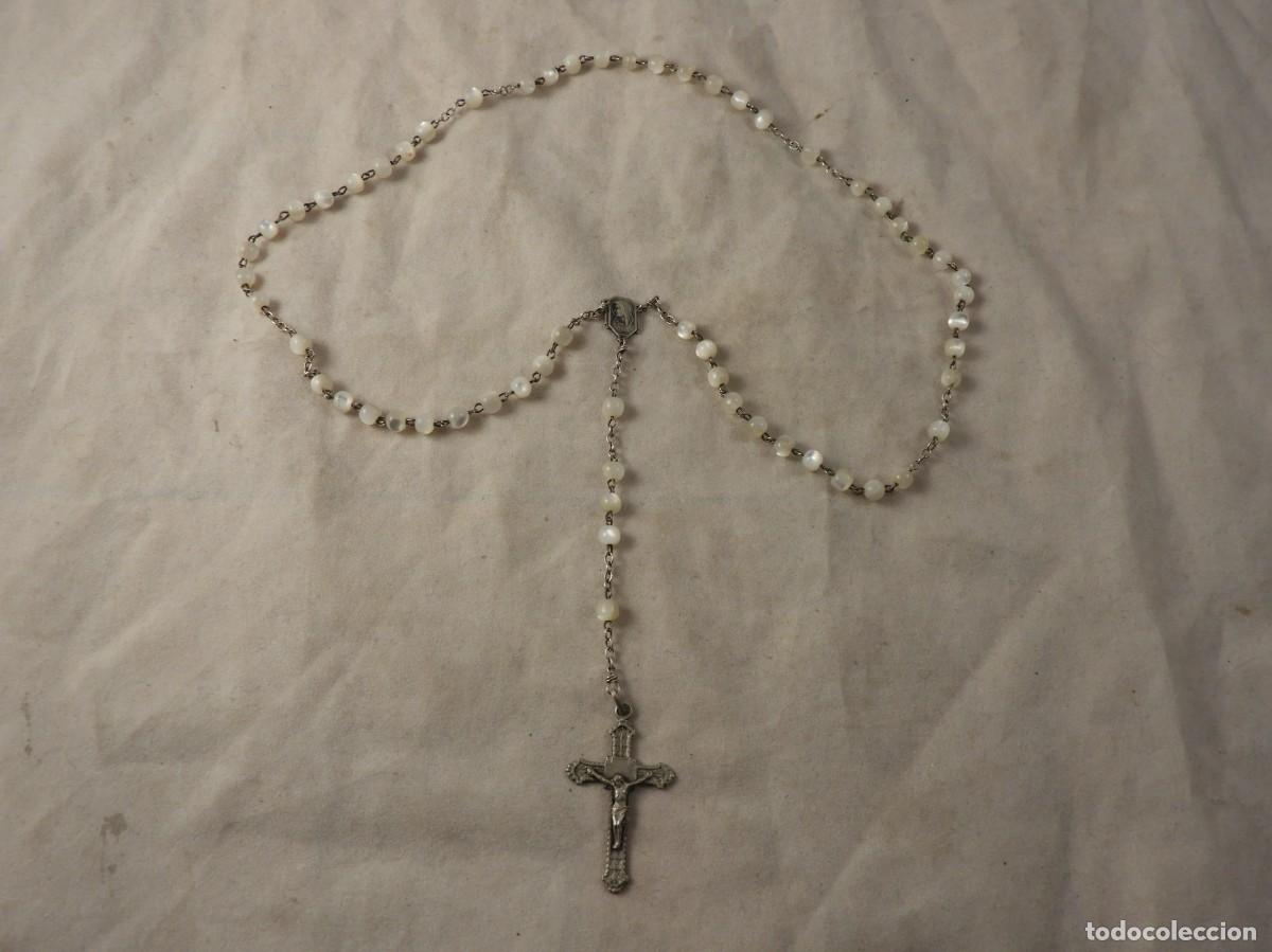 Antig&uuml;edades: ROSARIO DE COMUNION CON LAS CUENTAS DE NACAR - Foto 9