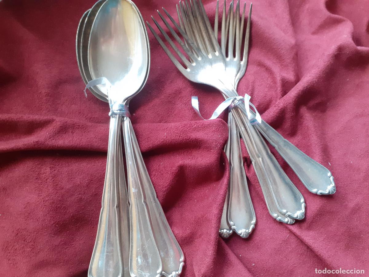 Antig&uuml;edades: 10 cubiertos ba&ntilde;o de plata - Foto 1