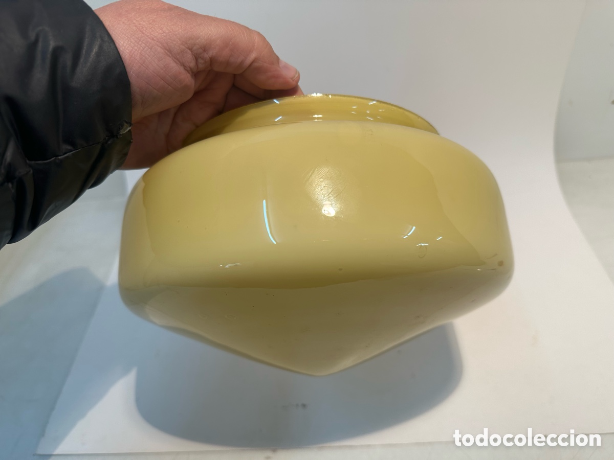 Antig&uuml;edades: ANTIGUA TULIPA OPALINA AMARILLA ART DECO. - Foto 3