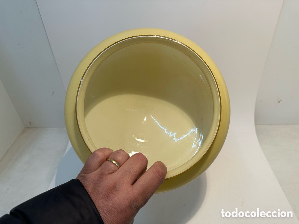 Antig&uuml;edades: ANTIGUA TULIPA OPALINA AMARILLA ART DECO. - Foto 4