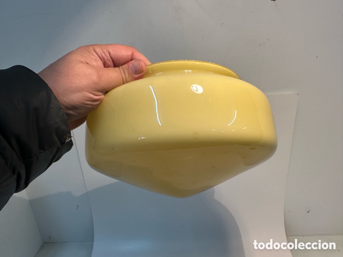 Antig&uuml;edades: ANTIGUA TULIPA OPALINA AMARILLA ART DECO. - Foto 5