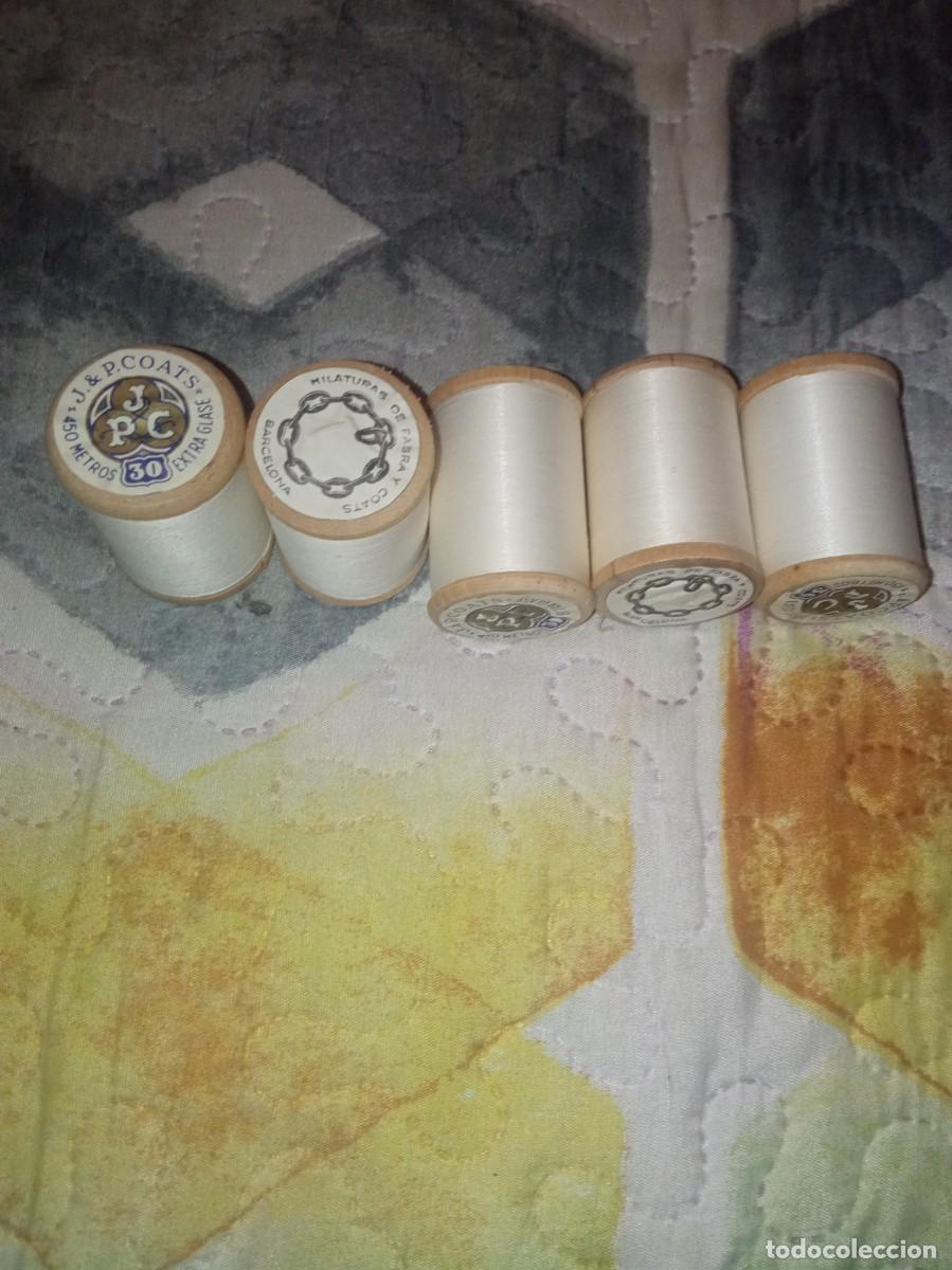 Antig&uuml;edades: 5 bobinas de Hilo Glas&eacute; Extra 450 mrtros - Foto 1