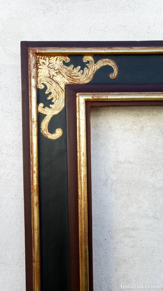 Antig&uuml;edades: Marco antiguo. Madera dorada y pintada - Foto 3