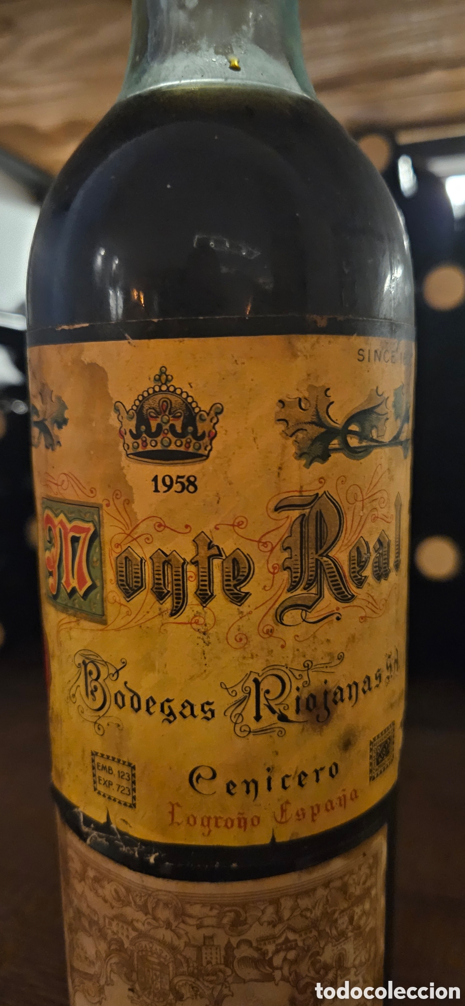 Antig&uuml;edades: Botella vino Monte Real 1958 - Foto 2