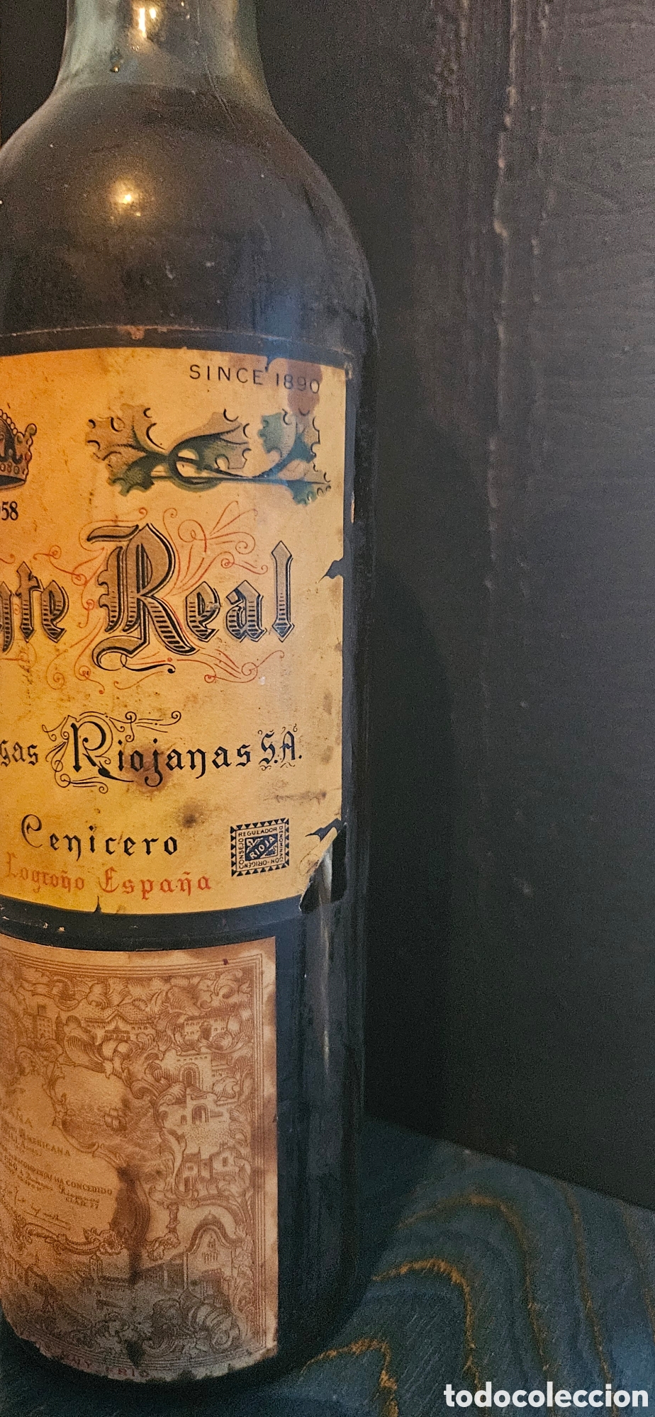Antig&uuml;edades: Botella vino Monte Real 1958 - Foto 4