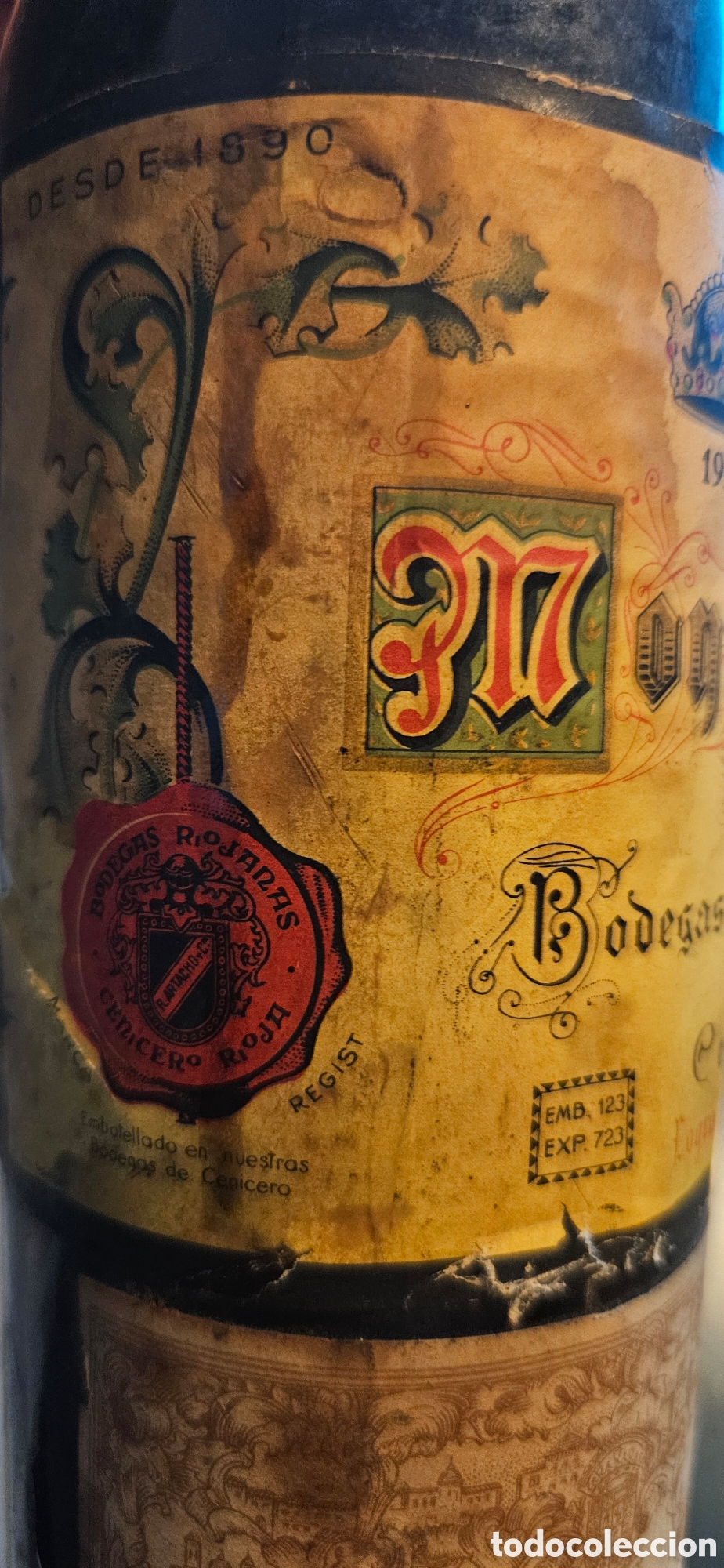 Antig&uuml;edades: Botella vino Monte Real 1958 - Foto 10