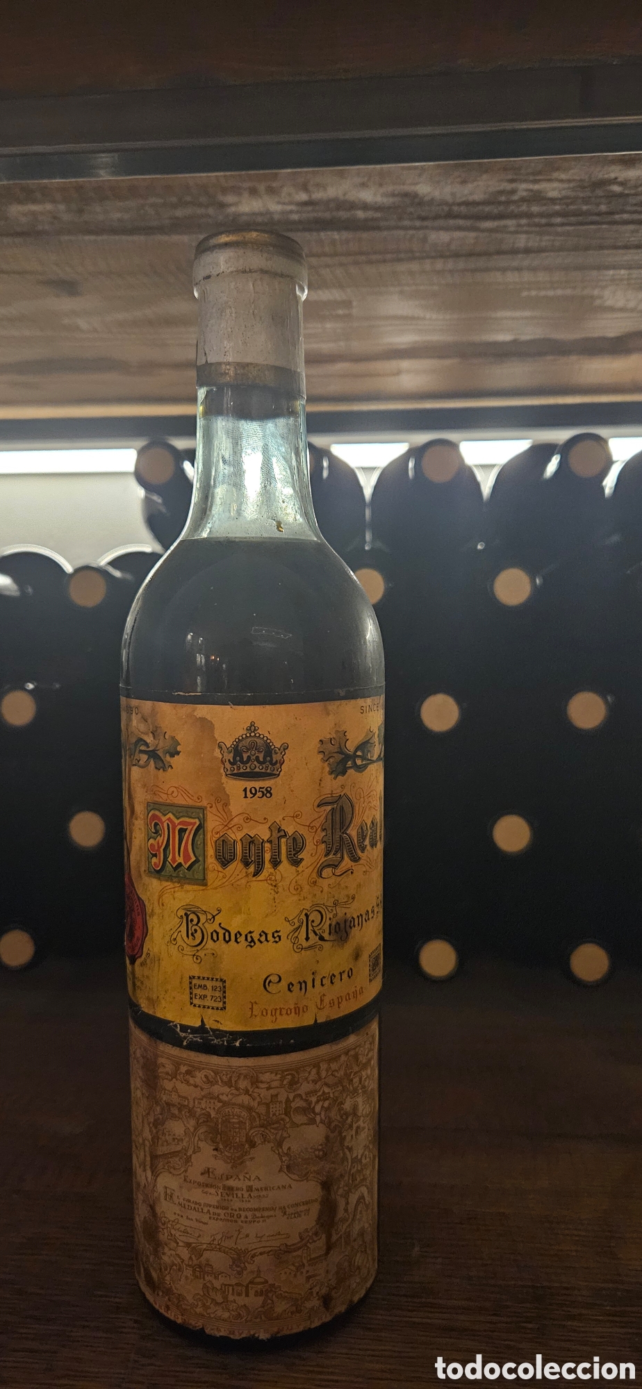 Antig&uuml;edades: Botella vino Monte Real 1958 - Foto 1