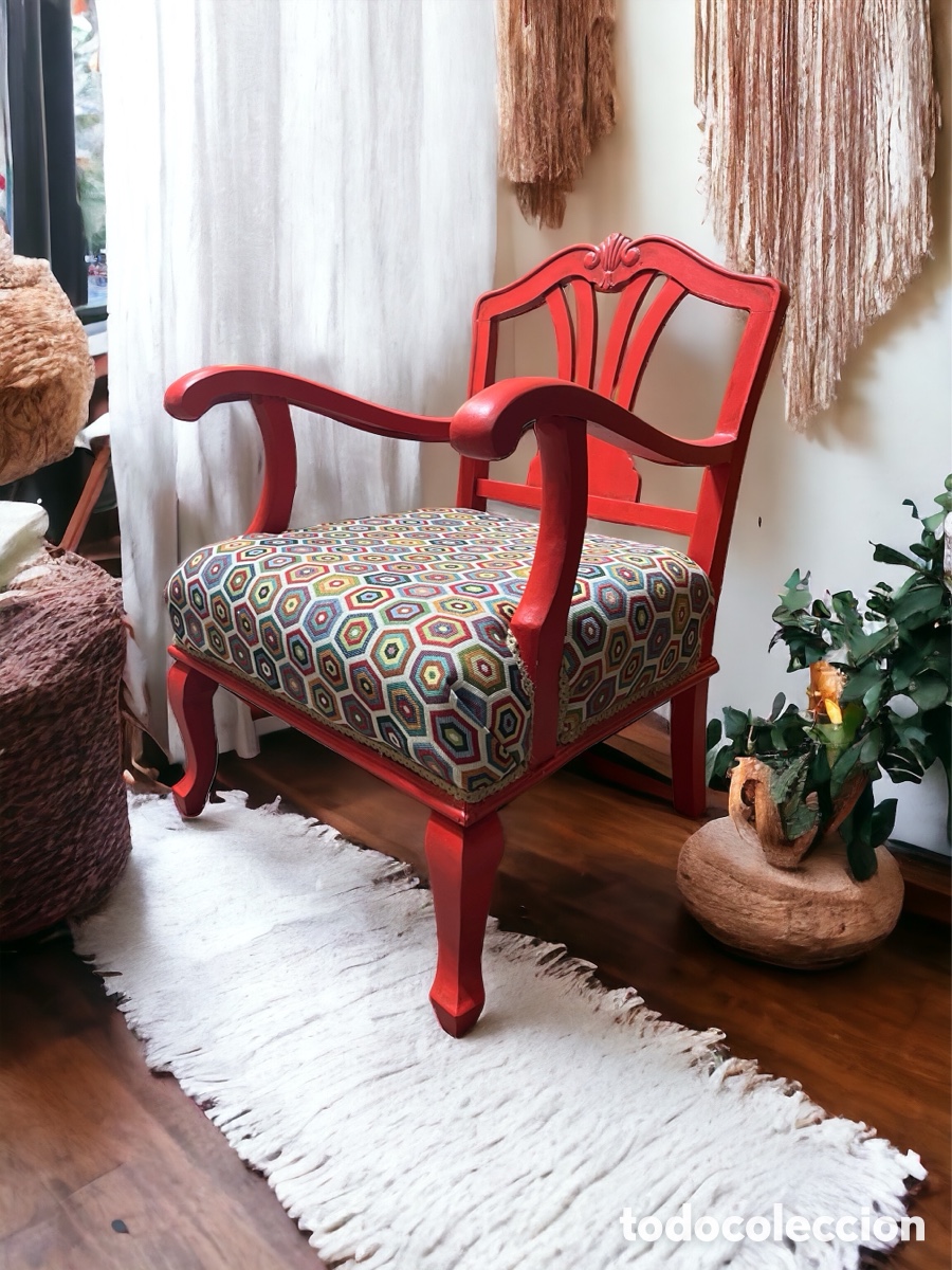 Antig&uuml;edades: Sill&oacute;n a&ntilde;os 60 restaurado - Foto 2