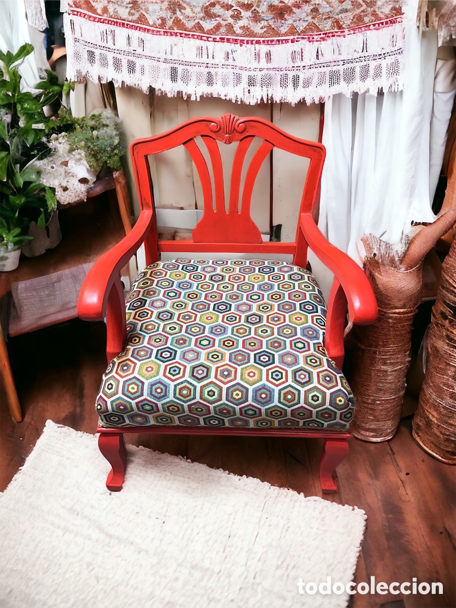 Antig&uuml;edades: Sill&oacute;n a&ntilde;os 60 restaurado - Foto 4