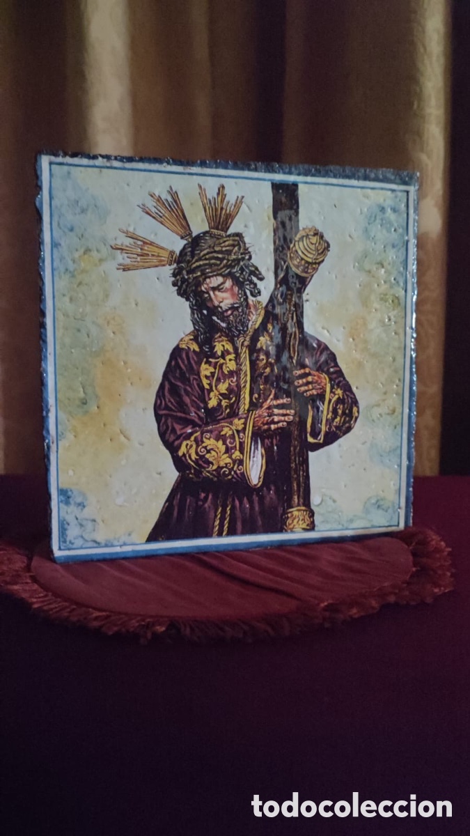 Antig&uuml;edades: Azulejo R&uacute;stico Gran Poder Sevilla - Foto 1