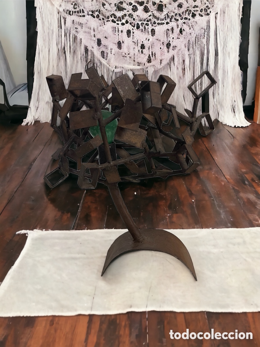 Antig&uuml;edades: L&aacute;mpara olivo de forja - Foto 2