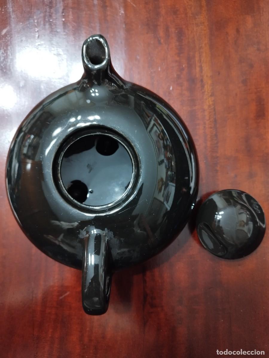 Antig&uuml;edades: Tetera de porcelana en negro - Foto 3