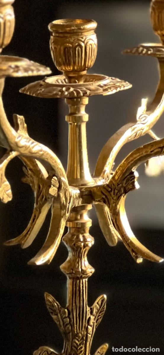 Antig&uuml;edades: Candelabro de bronce con figura de ni&ntilde;o - Foto 8